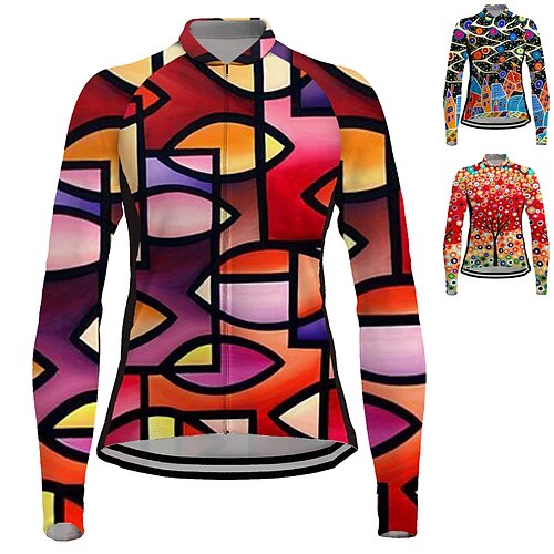 21Grams Women's Cycling Jersey Long Sleeve Bike Jersey Top with 3 Rear Pockets Mountain Bike MTB Road Bike Cycling Breathable Quick Dry Moisture Wicking Reflective Strips Black Red Orange Graphic
21Grams Women's Cycling Jersey Long Sleeve Bike Jersey Top with 3 Rear Pockets Mountain Bike MTB Road Bike Cycling Breathable Quick Dry Moisture Wicking Reflective Strips Black Red Orange Graphic