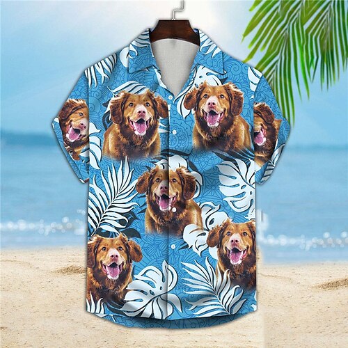 Men's Shirt Summer Hawaiian Shirt Dog Graphic Prints Leaves Turndown Blue Street Casual Short Sleeves Button-Down Print Clothing Apparel Tropical Fashion Hawaiian Designer
Men's Shirt Summer Hawaiian Shirt Dog Graphic Prints Leaves Turndown Blue Street Casual Short Sleeves Button-Down Print Clothing Apparel Tropical Fashion Hawaiian Designer