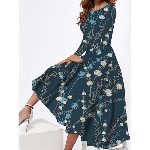 Women's Casual Dress Swing Dress Midi Dress Dark Blue Long Sleeve Floral Pocket Winter Fall Spring Crew Neck Fashion Daily Weekend 2022 S M L XL XXL 3XL
Women's Casual Dress Swing Dress Midi Dress Dark Blue Long Sleeve Floral Pocket Winter Fall Spring Crew Neck Fashion Daily Weekend 2022 S M L XL XXL 3XL