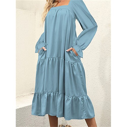 Women's Casual Dress Swing Dress Tiered Dress Midi Dress Black Orange Green Long Sleeve Pure Color Ruched Winter Fall Spring Square Neck Fashion Daily Vacation Fall Dress 2023 S M L XL 2XL 3XL
Women's Casual Dress Swing Dress Tiered Dress Midi Dress Black Orange Green Long Sleeve Pure Color Ruched Winter Fall Spring Square Neck Fashion Daily Vacation Fall Dress 2023 S M L XL 2XL 3XL