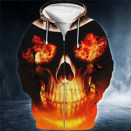 Men's Full Zip Hoodie Jacket Red Blue Purple Orange Green Hooded Skull Graphic Prints Flame Zipper Print Sports Outdoor Daily Sports 3D Print Streetwear Designer Casual Spring Fall Clothing
Men's Full Zip Hoodie Jacket Red Blue Purple Orange Green Hooded Skull Graphic Prints Flame Zipper Print Sports Outdoor Daily Sports 3D Print Streetwear Designer Casual Spring Fall Clothing