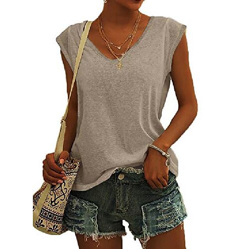 Women's Tank Top Light Blue Wine Red Green Plain Sleeveless Daily Going out Basic Casual V Neck S
Women's Tank Top Light Blue Wine Red Green Plain Sleeveless Daily Going out Basic Casual V Neck S