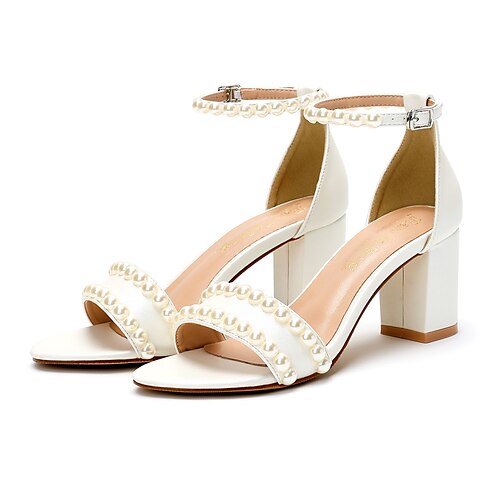 Mujer Sandalias Sandalias con correa en el tobillo Boda Diario Verano Perla de Imitación Tacón Cuadrado Dedo redondo Elegante Sensual Cuero Sintético Tira de tobillo Color sólido Blanco
Mujer Sandalias Sandalias con correa en el tobillo Boda Diario Verano Perla de Imitación Tacón Cuadrado Dedo redondo Elegante Sensual Cuero Sintético Tira de tobillo Color sólido Blanco