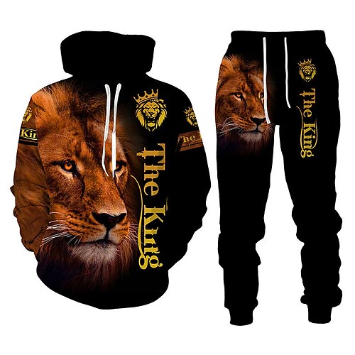 Men's Tracksuit Hoodies Set Black Hooded Graphic Animal Lion 2 Piece Print Sports Outdoor Casual Sports 3D Print Basic Streetwear Designer Fall Spring Clothing Apparel Hoodies Sweatshirts
Men's Tracksuit Hoodies Set Black Hooded Graphic Animal Lion 2 Piece Print Sports Outdoor Casual Sports 3D Print Basic Streetwear Designer Fall Spring Clothing Apparel Hoodies Sweatshirts