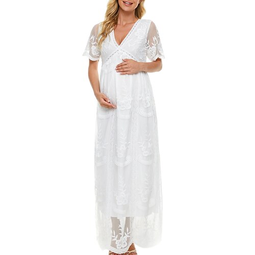 kvinders baby shower barselskjole blondekjole vintage kjole ensfarvet maxi kortærmet blonde v-hals hvid s m l xl
kvinders baby shower barselskjole blondekjole vintage kjole ensfarvet maxi kortærmet blonde v-hals hvid s m l xl