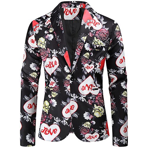 Herre Valentinsdag Blazer jakke Normal Standard pasform Mønster Single Breasted En-knap Sort / Hvid 2023
Herre Valentinsdag Blazer jakke Normal Standard pasform Mønster Single Breasted En-knap Sort / Hvid 2023