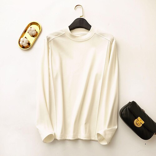 Women's T shirt Tee ArmyGreen Black Blue Plain Long Sleeve Daily Weekend Basic Round Neck Regular L
Women's T shirt Tee ArmyGreen Black Blue Plain Long Sleeve Daily Weekend Basic Round Neck Regular L