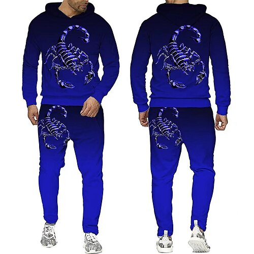 Homme Ensemble Survetement Ensemble de sweats à capuche Bleu Capuche Graphic Animal Scorpion 2 Pièces Imprimer Sport Loisir Casual Des sports 3D effet basique Vêtement de rue Design Automne
Homme Ensemble Survetement Ensemble de sweats à capuche Bleu Capuche Graphic Animal Scorpion 2 Pièces Imprimer Sport Loisir Casual Des sports 3D effet basique Vêtement de rue Design Automne