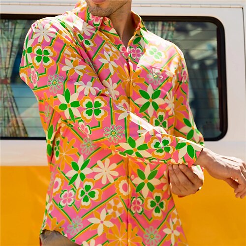 Homme Chemise Floral Imprimés Photos Col rabattu Rose Claire Plein Air Casual manche longue Bouton bas Imprimer Vêtement Tenue Tropique Mode Vêtement de rue Design
Homme Chemise Floral Imprimés Photos Col rabattu Rose Claire Plein Air Casual manche longue Bouton bas Imprimer Vêtement Tenue Tropique Mode Vêtement de rue Design