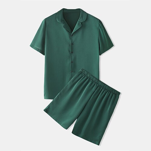 Herre lounge Pyjamas Sett Silke pyjamas Pyjamas topp og shorts 1set Stripe Stilfull Fritid Komfort Hjem Daglig Seng Faux silke Komfort Myk Knaphul Kortermet Skjorte Shorts Elastisk midje Vår Sommer
Herre lounge Pyjamas Sett Silke pyjamas Pyjamas topp og shorts 1set Stripe Stilfull Fritid Komfort Hjem Daglig Seng Faux silke Komfort Myk Knaphul Kortermet Skjorte Shorts Elastisk midje Vår Sommer
