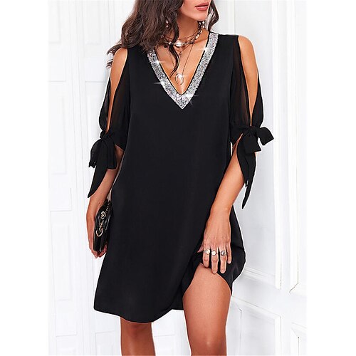 Damen Casual kleid Paillettenkleid Etuikleid Minikleid Schwarz 3/4 Ärmel Einfarbig Pailletten Sommer Frühling V Ausschnitt Modisch Lockere Passform 2023 S M L XL XXL 3XL
Damen Casual kleid Paillettenkleid Etuikleid Minikleid Schwarz 3/4 Ärmel Einfarbig Pailletten Sommer Frühling V Ausschnitt Modisch Lockere Passform 2023 S M L XL XXL 3XL