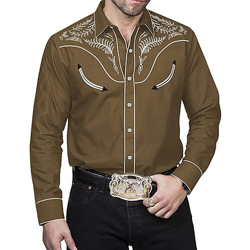 Men's Shirt Western Shirt Floral Graphic Prints Turndown Khaki Outdoor Street Long Sleeve Button-Down Print Clothing Apparel Fashion Streetwear Designer western style
Men's Shirt Western Shirt Floral Graphic Prints Turndown Khaki Outdoor Street Long Sleeve Button-Down Print Clothing Apparel Fashion Streetwear Designer western style