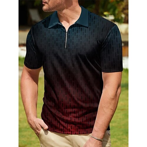 Herre POLO T-skjorte Golf skjorte Grafiske trykk Aftæpning Rød utendørs Gate Kort Erme Glidelås Trykt mønster Klær Mote Designer Fritid Pustende
Herre POLO T-skjorte Golf skjorte Grafiske trykk Aftæpning Rød utendørs Gate Kort Erme Glidelås Trykt mønster Klær Mote Designer Fritid Pustende