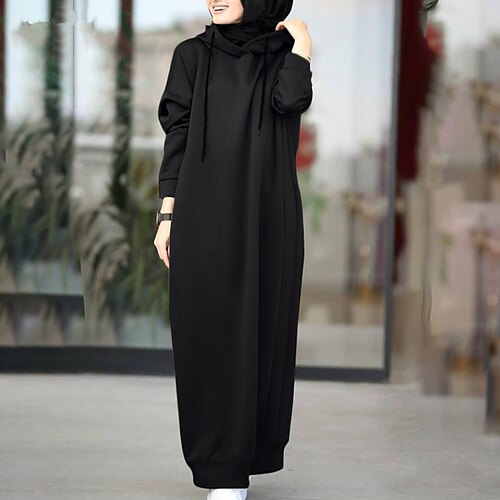 Women's Casual Dress Hoodie Dress Kaftan Dress Long Dress Maxi Dress Black Army Green Gray Long Sleeve Pure Color Ruched Winter Fall Spring Hooded Muslim Vacation Weekend 2022 S M L XL XXL 3XL
Women's Casual Dress Hoodie Dress Kaftan Dress Long Dress Maxi Dress Black Army Green Gray Long Sleeve Pure Color Ruched Winter Fall Spring Hooded Muslim Vacation Weekend 2022 S M L XL XXL 3XL