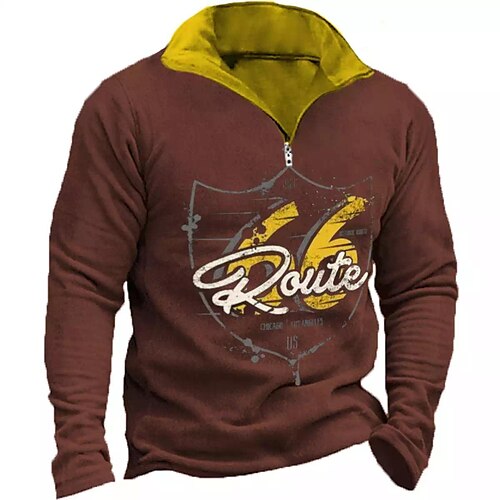Men's Zip Up Sweatshirt Pullover Brown Half Zip Letter Graphic Prints Zipper Print Daily Sports 3D Print Basic Designer Casual Spring Fall Clothing Apparel Hoodies Sweatshirts
Men's Zip Up Sweatshirt Pullover Brown Half Zip Letter Graphic Prints Zipper Print Daily Sports 3D Print Basic Designer Casual Spring Fall Clothing Apparel Hoodies Sweatshirts