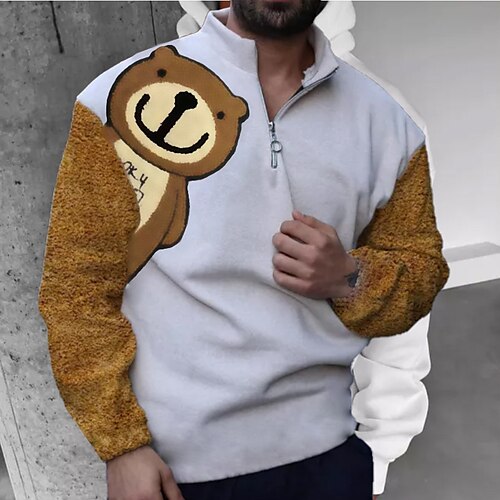 Homme Sweat zippé Sweat Noir Blanche Demi fermeture éclair Ours Imprimés Photos Zippé Imprimer du quotidien Des sports 3D effet basique Design Casual Printemps Automne Vêtement Tenue Pulls Capuche
Homme Sweat zippé Sweat Noir Blanche Demi fermeture éclair Ours Imprimés Photos Zippé Imprimer du quotidien Des sports 3D effet basique Design Casual Printemps Automne Vêtement Tenue Pulls Capuche