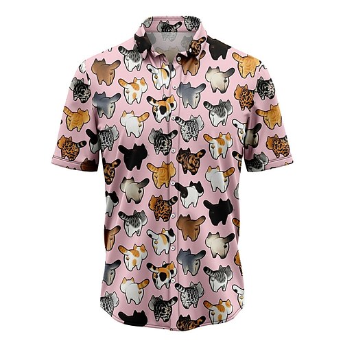 Men's Shirt Summer Hawaiian Shirt Animal Cat Graphic Prints Turndown Pink Street Casual Short Sleeves Button-Down Print Clothing Apparel Tropical Fashion Hawaiian Designer
Men's Shirt Summer Hawaiian Shirt Animal Cat Graphic Prints Turndown Pink Street Casual Short Sleeves Button-Down Print Clothing Apparel Tropical Fashion Hawaiian Designer
