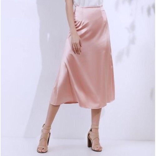 Dame A-linje Langt skørt Midi Satin Gul Lyserød Navyblå Nederdele Mode Afslappet / Hverdag S M L
Dame A-linje Langt skørt Midi Satin Gul Lyserød Navyblå Nederdele Mode Afslappet / Hverdag S M L