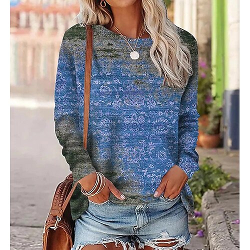 Women's T shirt Tee Red Blue Purple Graphic Print Long Sleeve Casual Basic Round Neck Regular XS
Women's T shirt Tee Red Blue Purple Graphic Print Long Sleeve Casual Basic Round Neck Regular XS