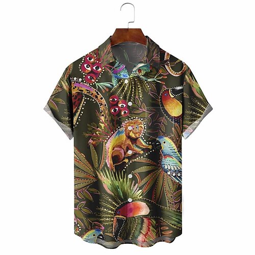Men's Shirt Summer Hawaiian Shirt Animal Floral Graphic Prints Eye Turndown Brown Outdoor Street Short Sleeves Button-Down Print Clothing Apparel Tropical Fashion Hawaiian Designer
Men's Shirt Summer Hawaiian Shirt Animal Floral Graphic Prints Eye Turndown Brown Outdoor Street Short Sleeves Button-Down Print Clothing Apparel Tropical Fashion Hawaiian Designer