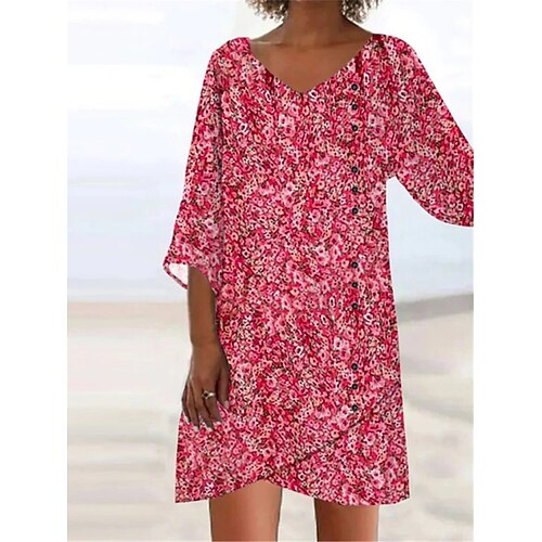 Women's Casual Dress T Shirt Dress Tee Dress Shift Dress Mini Dress Red 3/4 Length Sleeve Flower Print Winter Fall Spring V Neck Fashion Daily Loose Fit 2023 S M L XL XXL
Women's Casual Dress T Shirt Dress Tee Dress Shift Dress Mini Dress Red 3/4 Length Sleeve Flower Print Winter Fall Spring V Neck Fashion Daily Loose Fit 2023 S M L XL XXL