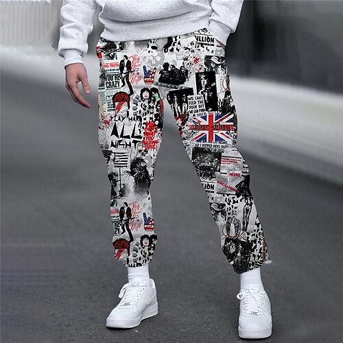 Herre Joggebukser Jogger Bukser Snorer Elastisk midje 3D-utskrift Grafiske trykk Nasjonalflagg Komfort Sport & Utendørs Avslappet Daglig Gatemote Designer Rød Grå Mikroelastisk
Herre Joggebukser Jogger Bukser Snorer Elastisk midje 3D-utskrift Grafiske trykk Nasjonalflagg Komfort Sport & Utendørs Avslappet Daglig Gatemote Designer Rød Grå Mikroelastisk