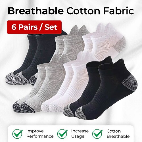 Men's 6 Pairs Socks Ankle Socks Running Socks Fashion Comfort Cotton Solid Colored Casual Daily Sports Medium Spring, Fall, Winter, Summer Black Multi color
Men's 6 Pairs Socks Ankle Socks Running Socks Fashion Comfort Cotton Solid Colored Casual Daily Sports Medium Spring, Fall, Winter, Summer Black Multi color