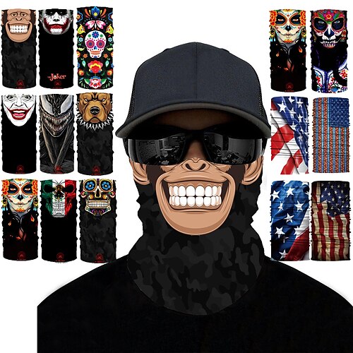 

Headwear Balaclava Neck Gaiter Neck Tube Graphic Skull Sunscreen Breathable Quick Dry Dust Proof Bike / Cycling Spandex for Men's Women's Adults' Outdoor Exercise Cycling / Bike Graphic 1 PC