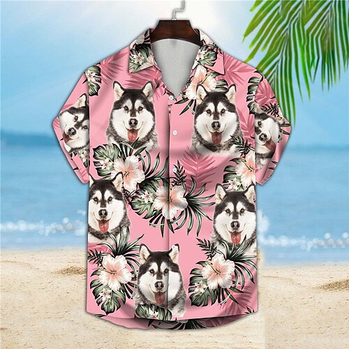 Men's Shirt Summer Hawaiian Shirt Floral Dog Graphic Prints Turndown Pink Street Casual Short Sleeves Button-Down Print Clothing Apparel Tropical Fashion Hawaiian Designer
Men's Shirt Summer Hawaiian Shirt Floral Dog Graphic Prints Turndown Pink Street Casual Short Sleeves Button-Down Print Clothing Apparel Tropical Fashion Hawaiian Designer