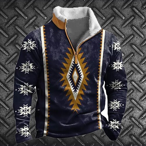 Men's Zip Up Sweatshirt Pullover Royal Blue Navy Blue Half Zip Bohemian Style Graphic Prints Zipper Print Daily Sports Going out 3D Print Basic Casual Thin fleece Winter Clothing Apparel Hoodies
Men's Zip Up Sweatshirt Pullover Royal Blue Navy Blue Half Zip Bohemian Style Graphic Prints Zipper Print Daily Sports Going out 3D Print Basic Casual Thin fleece Winter Clothing Apparel Hoodies
