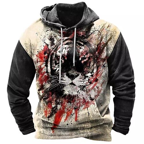 Men's Pullover Hoodie Sweatshirt Khaki Hooded Animal Tiger Graphic Prints Print Daily Sports 3D Print Basic Streetwear Designer Spring Fall Clothing Apparel Hoodies Sweatshirts
Men's Pullover Hoodie Sweatshirt Khaki Hooded Animal Tiger Graphic Prints Print Daily Sports 3D Print Basic Streetwear Designer Spring Fall Clothing Apparel Hoodies Sweatshirts