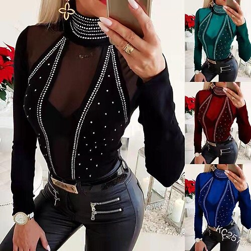 Damen Hemd Spitzenreiter ausgehen Bluse Konzertoberteile Weinrot Schwarz Blau Glatt Gitter Patchwork Langarm Casual Basic Stehkragen Standard S
Damen Hemd Spitzenreiter ausgehen Bluse Konzertoberteile Weinrot Schwarz Blau Glatt Gitter Patchwork Langarm Casual Basic Stehkragen Standard S