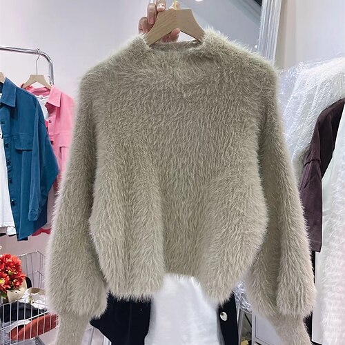 Pullover Maille Femme Gauffré Tricoter Garniture en fausse fourrure Couleur monochrome Col Ras du Cou Casual du quotidien Fin de semaine manche longue Hiver Automne Noir Rose Claire Taille unique
Pullover Maille Femme Gauffré Tricoter Garniture en fausse fourrure Couleur monochrome Col Ras du Cou Casual du quotidien Fin de semaine manche longue Hiver Automne Noir Rose Claire Taille unique