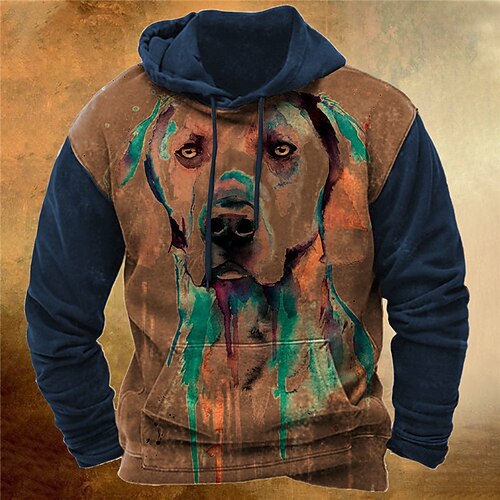 Men's Pullover Hoodie Sweatshirt Brown Hooded Color Block Dog Graphic Prints Print Daily Sports 3D Print Basic Streetwear Designer Spring Fall Clothing Apparel Hoodies Sweatshirts 
Men's Pullover Hoodie Sweatshirt Brown Hooded Color Block Dog Graphic Prints Print Daily Sports 3D Print Basic Streetwear Designer Spring Fall Clothing Apparel Hoodies Sweatshirts