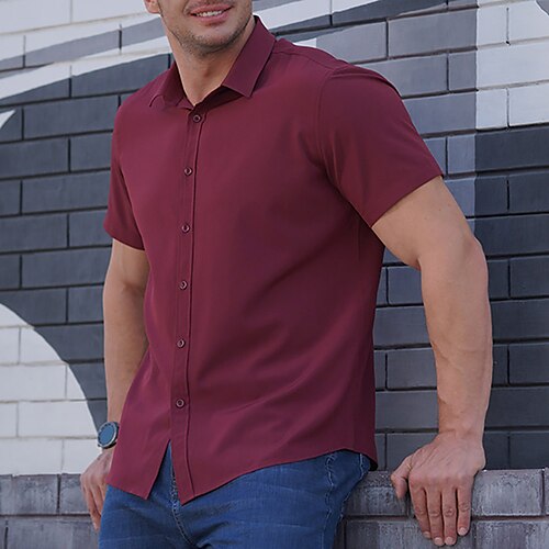 Per uomo Informale Classico Vestiti Camicia Taglio standard Manica corta Bavero Tinta unica Poliestere Nero Bianco Rosso 2023
Per uomo Informale Classico Vestiti Camicia Taglio standard Manica corta Bavero Tinta unica Poliestere Nero Bianco Rosso 2023