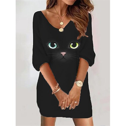 Women's Casual Dress Shift Dress Mini Dress Black Rainbow Apricot 3/4 Length Sleeve Animal Print Winter Fall Spring V Neck Fashion Daily Loose Fit 2023 S M L XL XXL 3XL
Women's Casual Dress Shift Dress Mini Dress Black Rainbow Apricot 3/4 Length Sleeve Animal Print Winter Fall Spring V Neck Fashion Daily Loose Fit 2023 S M L XL XXL 3XL