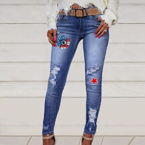 Dame Skinny Jeans Denimstof Mørkeblå Afslappet Hverdag Afslappet / Hverdag Fuld længde Udendørs Blomst S M L XL 2XL
Dame Skinny Jeans Denimstof Mørkeblå Afslappet Hverdag Afslappet / Hverdag Fuld længde Udendørs Blomst S M L XL 2XL