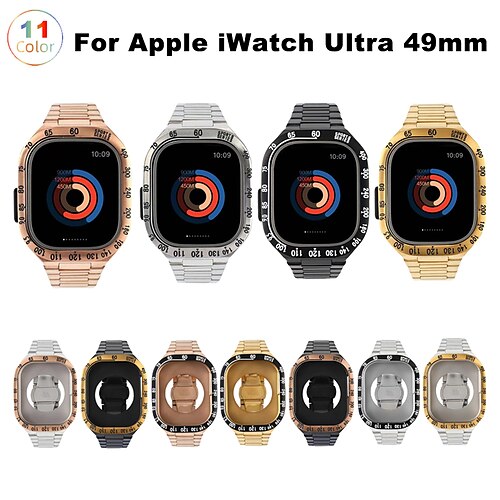 Smart Watch Band with Case Compatible with Apple iWatch Apple Watch Ultra 49mm SmartWatch Band with Case Metal Band for iWatch Smartwatch Strap Wristband Metal Waterproof Luxury Adjustable
Smart Watch Band with Case Compatible with Apple iWatch Apple Watch Ultra 49mm SmartWatch Band with Case Metal Band for iWatch Smartwatch Strap Wristband Metal Waterproof Luxury Adjustable