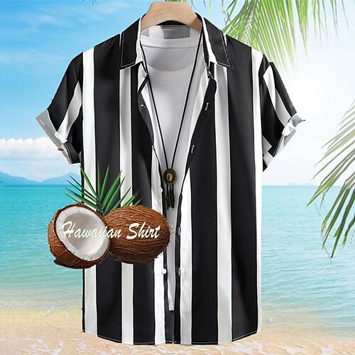 Men's Shirt Coconut Tree Striped Graphic Prints Turndown Black Gray 3D Print Street Casual Short Sleeves Button-Down Print Clothing Apparel Tropical Fashion Designer Hawaiian
Men's Shirt Coconut Tree Striped Graphic Prints Turndown Black Gray 3D Print Street Casual Short Sleeves Button-Down Print Clothing Apparel Tropical Fashion Designer Hawaiian