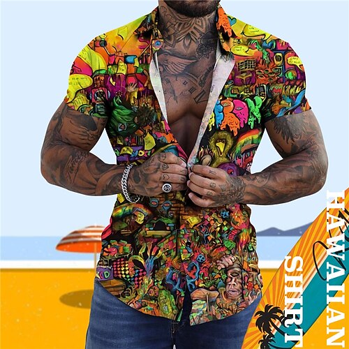 Men's Shirt Abstract Graphic Prints Turndown Yellow Rainbow Street Casual Short Sleeves Button-Down Print Clothing Apparel Tropical Fashion Designer Hawaiian 
Men's Shirt Abstract Graphic Prints Turndown Yellow Rainbow Street Casual Short Sleeves Button-Down Print Clothing Apparel Tropical Fashion Designer Hawaiian