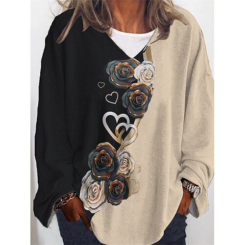 Women's Plus Size Tops T shirt Tee Floral Print Long Sleeve V Neck Casual Daily Going out Polyester Winter Fall Green Blue
Women's Plus Size Tops T shirt Tee Floral Print Long Sleeve V Neck Casual Daily Going out Polyester Winter Fall Green Blue
