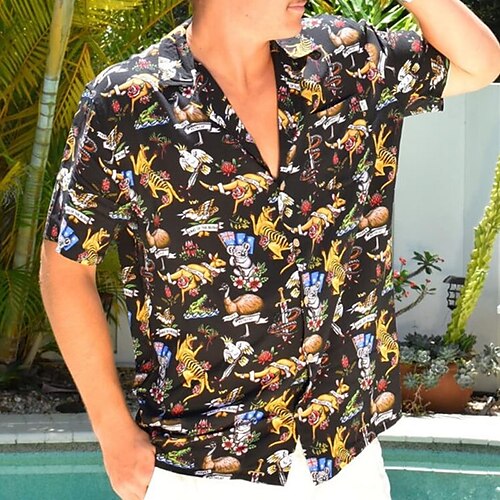 Men's Shirt Summer Hawaiian Shirt Animal Flag Graphic Prints Turndown Black Casual Going out Short Sleeves Button-Down Print Clothing Apparel Tropical Hawaiian Designer Casual
Men's Shirt Summer Hawaiian Shirt Animal Flag Graphic Prints Turndown Black Casual Going out Short Sleeves Button-Down Print Clothing Apparel Tropical Hawaiian Designer Casual