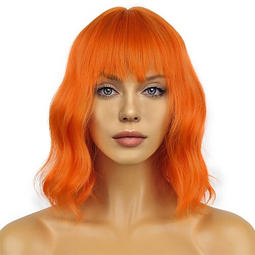 bølget paryk med pandehår kvinders korte bob orange parykker krøllet bølget skulderlængde bob syntetisk cosplay paryk til piger dagligt brug farverige parykker
bølget paryk med pandehår kvinders korte bob orange parykker krøllet bølget skulderlængde bob syntetisk cosplay paryk til piger dagligt brug farverige parykker