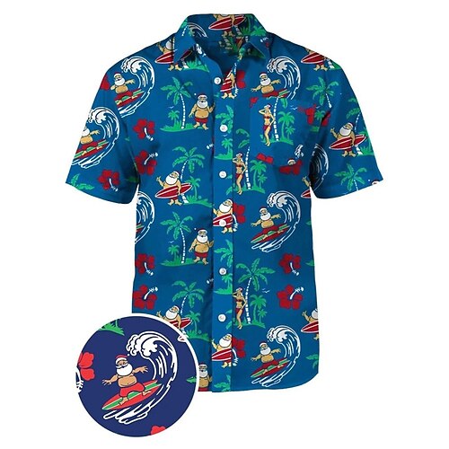 Men's Shirt Santa Claus Coconut Tree Graphic Prints Turndown Blue 3D Print Outdoor Street Short Sleeves Button-Down Print Clothing Apparel Tropical Streetwear Designer Comfortable
Men's Shirt Santa Claus Coconut Tree Graphic Prints Turndown Blue 3D Print Outdoor Street Short Sleeves Button-Down Print Clothing Apparel Tropical Streetwear Designer Comfortable