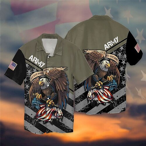 Men's Shirt Summer Hawaiian Shirt Graphic Prints Eagle American Flag Turndown Army Green Casual Holiday Short Sleeve Button-Down Print Clothing Apparel Tropical Fashion Hawaiian Soft
Men's Shirt Summer Hawaiian Shirt Graphic Prints Eagle American Flag Turndown Army Green Casual Holiday Short Sleeve Button-Down Print Clothing Apparel Tropical Fashion Hawaiian Soft