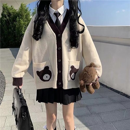 Women's Cardigan Sweater Jumper Waffle Knit Hollow Out Button Animal V Neck Casual Daily Weekend Winter Fall White Coffee One-Size
Women's Cardigan Sweater Jumper Waffle Knit Hollow Out Button Animal V Neck Casual Daily Weekend Winter Fall White Coffee One-Size