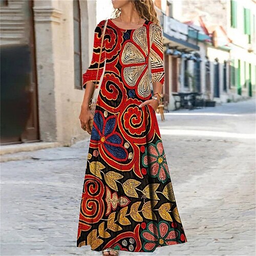 Women's Casual Dress Swing Dress Long Dress Maxi Dress Red Long Sleeve Floral Pocket Winter Fall Spring Crew Neck Fashion Daily Weekend 2023 S M L XL XXL 3XL
Women's Casual Dress Swing Dress Long Dress Maxi Dress Red Long Sleeve Floral Pocket Winter Fall Spring Crew Neck Fashion Daily Weekend 2023 S M L XL XXL 3XL