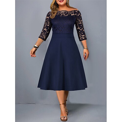 Dame Plusstørrelser Festkjole Helfarve Skulderfri Halvlange ærmer Forår Sommer Elegant Formelt Midikjole Fest Cocktailparty Kjole
Dame Plusstørrelser Festkjole Helfarve Skulderfri Halvlange ærmer Forår Sommer Elegant Formelt Midikjole Fest Cocktailparty Kjole