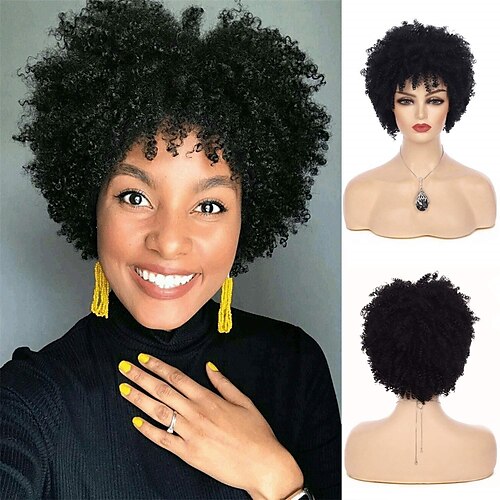 Perruque afro crépue noire courte pour femmes noires, perruques afro bouclées courtes, perruques synthétiques naturelles bouclées pour costume de cosplay
Perruque afro crépue noire courte pour femmes noires, perruques afro bouclées courtes, perruques synthétiques naturelles bouclées pour costume de cosplay