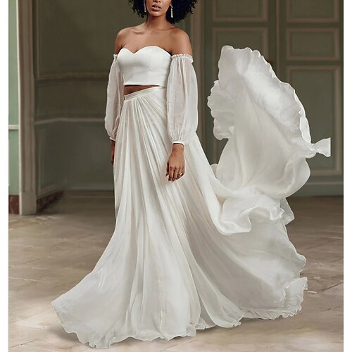 Spiaggia / Destinazione Informale Abiti da sposa Strascico di corte Spezzato Manica lunga Senza spalline Chiffon Abiti da sposa Con Tinta unita 2023 Primavera estate Abiti da sposa
Spiaggia / Destinazione Informale Abiti da sposa Strascico di corte Spezzato Manica lunga Senza spalline Chiffon Abiti da sposa Con Tinta unita 2023 Primavera estate Abiti da sposa